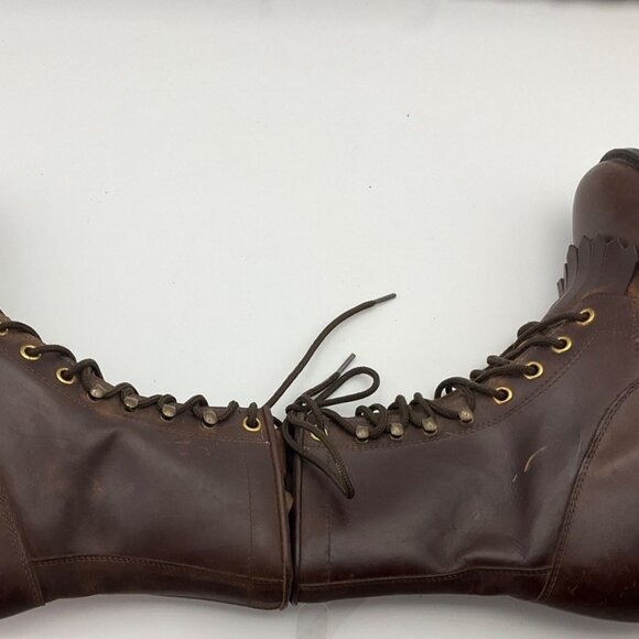 VTG Biltrite Golden Rebel 5 Brown Leather Lace-Up Boots FringeCountry Equestrian - Picture 6 of 14
